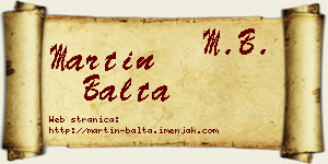 Martin Balta vizit kartica